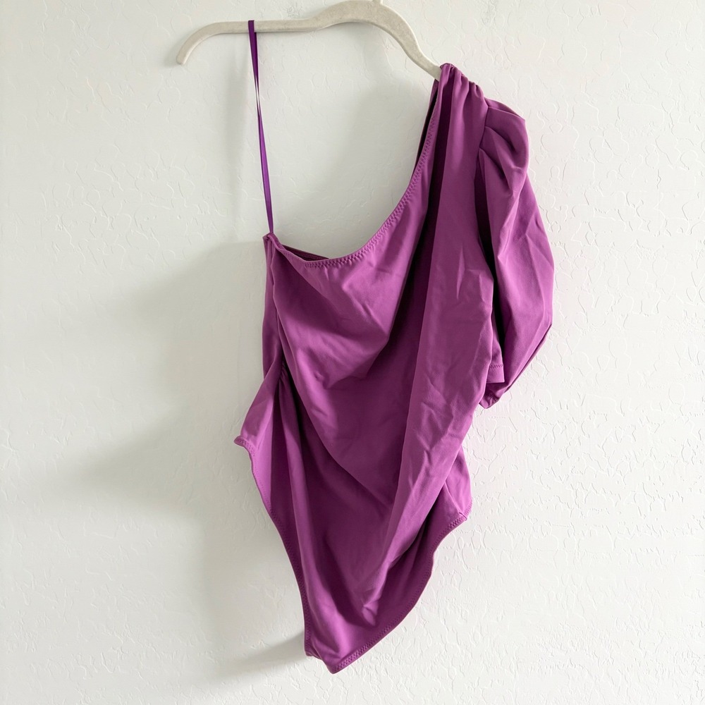 Free‎ People Somethin Bout It One Shoulder Bodysuit Purple XL NWT OB1270205 - Picture 2 of 6